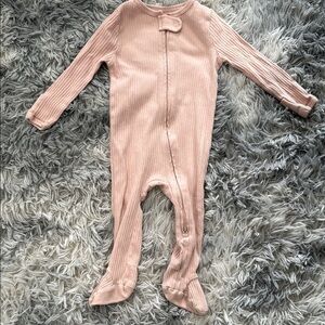 Cozy Pink Ribbed Kids One Piece
